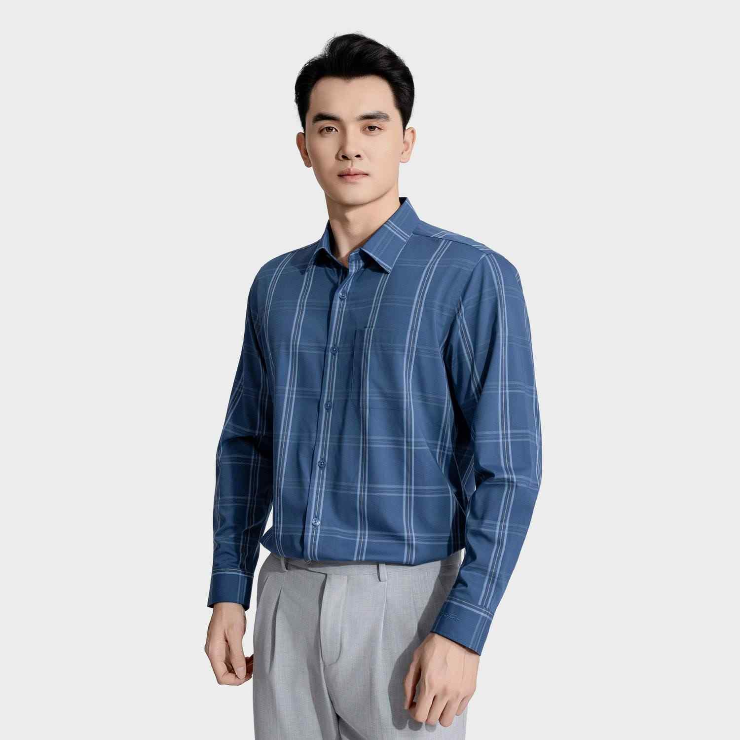 Aristino: Áo sơ mi xanh kẻ Regular Fit - Sự lựa chọn thông minh cho bạn