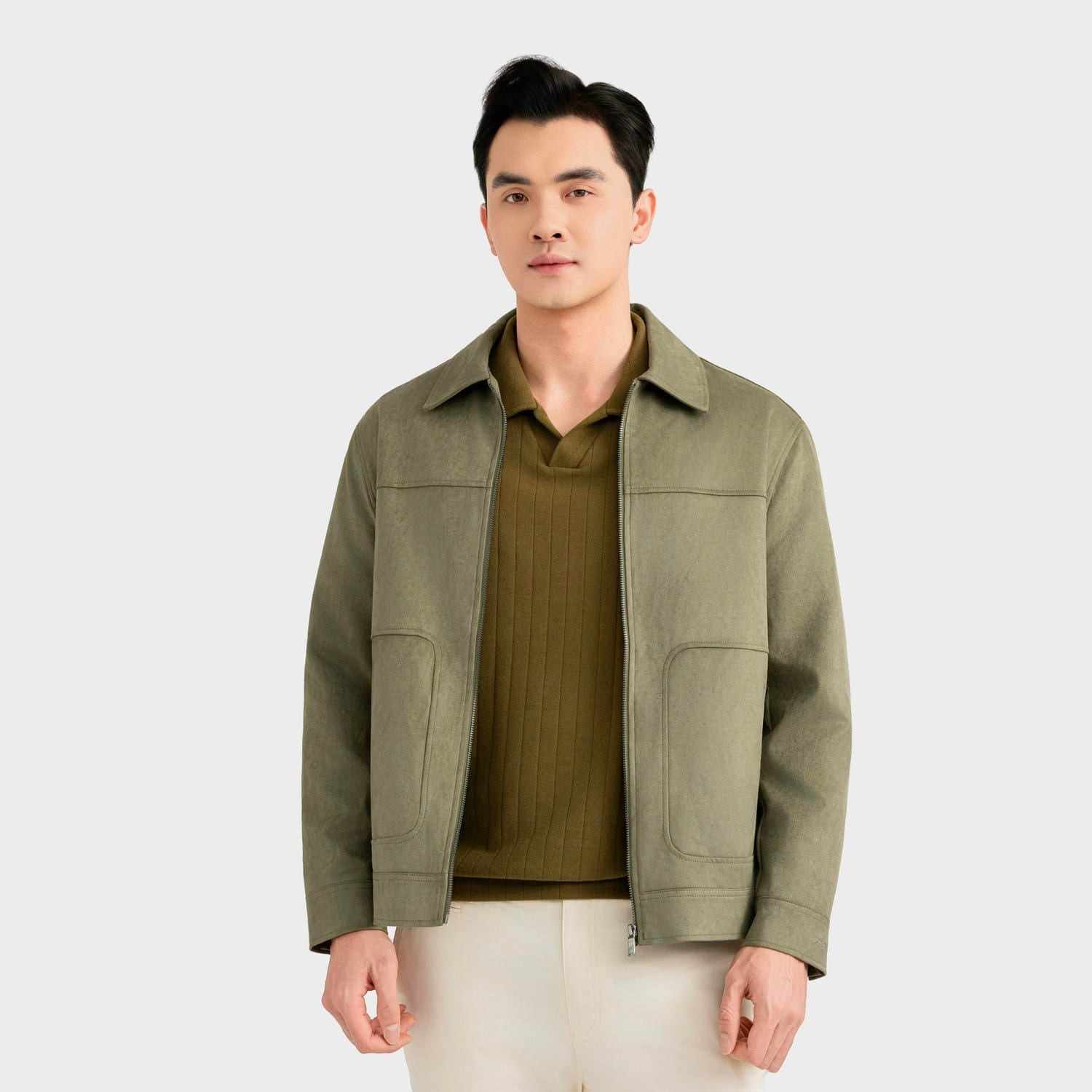 Aristino Regular Fit: Áo khoác 2 lớp xanh rêu - Chất liệu cao cấp, bền đẹp.