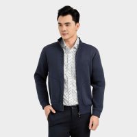 Aristino Regular Fit: Áo Khoác Dệt Kim Nam Xanh Tím Than - Tôn Dáng Nam Phái