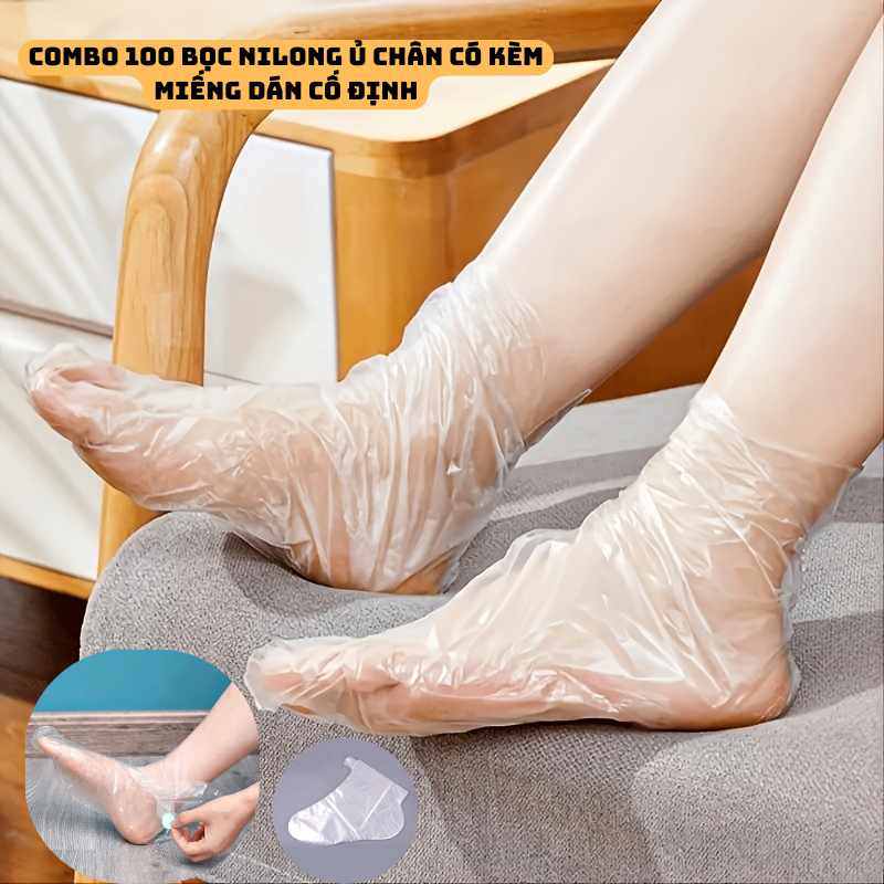 Bộ 100 nilong ủ chân SPA, tiện lợi, hiệu quả, bảo vệ da tối đa