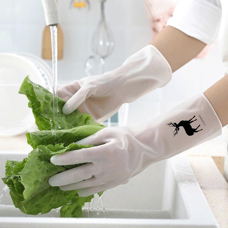 Găng Tay Cao Su Rửa Chén Hươu, Thiết Kế Ngộ Nghĩnh, Tạo Hứng Cho Việc Rửa Bát
