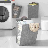 Giỏ treo tường nắp kín, đựng quần áo, đồ dùng nhà tắm, vải Canvas bền đẹp