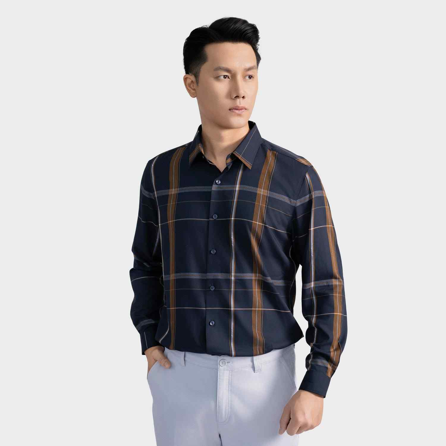 Lựa chọn thông minh: Áo sơ mi đen kẻ Aristino slim fit - Giá tốt nhất
