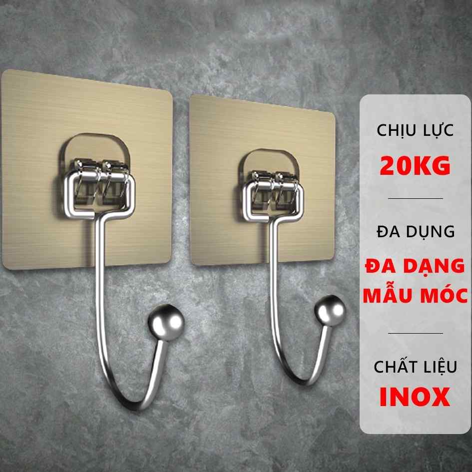 Móc Bạc Dán Tường DA03: 10 Móc Siêu Dính, Inox 304, Giá Tốt Nhất