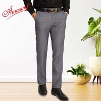Quần tây nam Amazing màu xám ống đứng không ly thời trang công sở big size 110kg