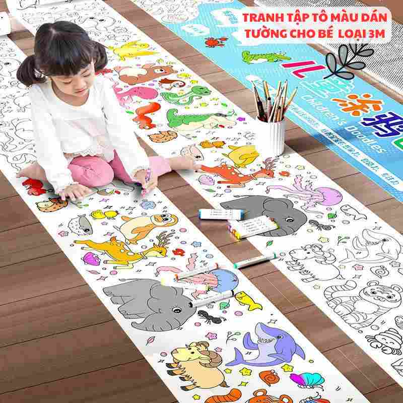 Tranh tô màu dán tường - Món quà tuyệt vời giúp bé phát triển toàn diện.