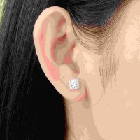 Bông tai vàng trắng 10K PNJ đá ECZ, khẳng định phong cách thời thượng