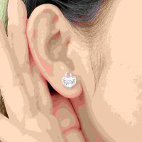 Bông tai vàng trắng 58,5% PNJ đá ECZ, khẳng định phong cách cá tính