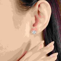 Bông tai vàng trắng PNJ đính đá ECZ, vẻ đẹp vượt thời gian, giá trị vĩnh cửu