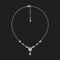 Dây cổ vàng trắng 14K PNJ, đá ECZ - Phong cách riêng, cá tính nổi bật