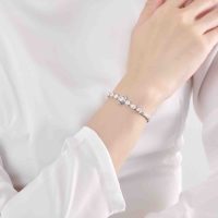 Lắc tay vàng trắng 10K PNJ đính đá ECZ, món quà ý nghĩa cho người thân yêu