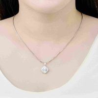 Mặt dây chuyền vàng trắng 10K PNJ đính đá ECZ - Phong cách cá nhân