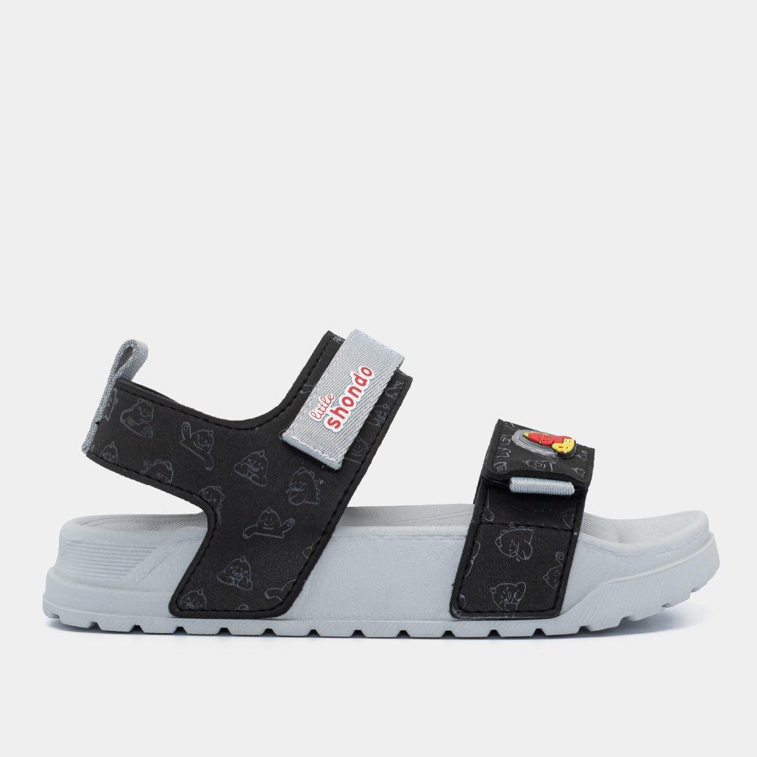 Sandal bé trai Little 4 đen monogram - Phong cách thời trang, bền đẹp, an toàn